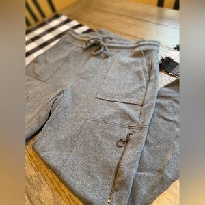 WHBM Dark Grey Cargo Joggers Tie Front and Side Pockets